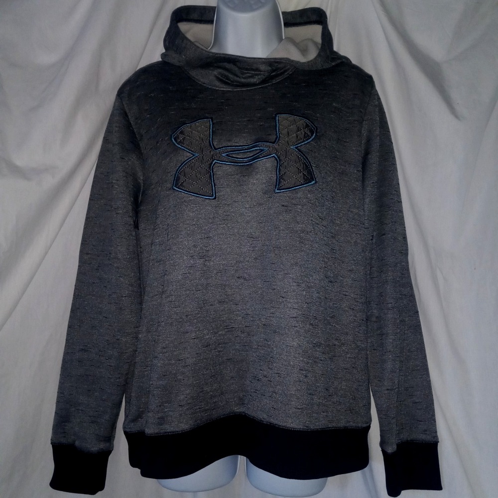 Under Armour Women's UA Fleece Loose ColdGear Quilted Logo Hoodie Size L